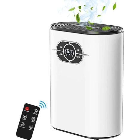 Ciel-Déshumidificateurs pour la Maison, déshumidificateur de séchage de Linge 1200 ML avec Affichage numérique, télécommande, arrêt Automatique, minuterie de 24 Heures, humidificateur d'air pour Maiso (1/5)