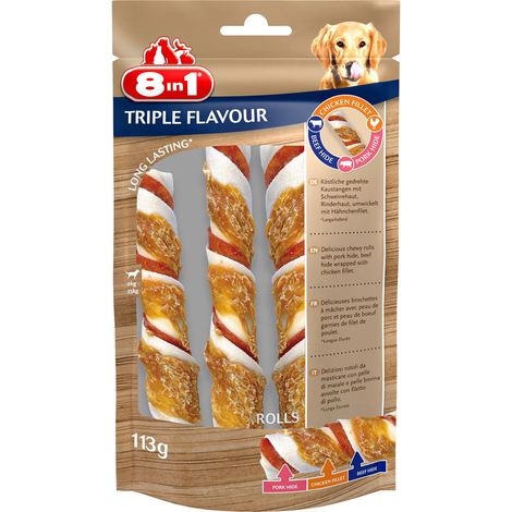 Extra rolls Triple Flavour taglia XS con triplo gusto pollo, manzo e maiale - OFFERTA RISPARMIO 6 confezioni da 113 cad