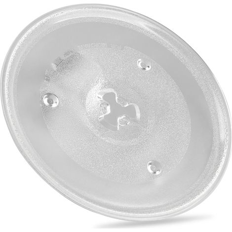 Plateau Micro-Ondes 27 cm, Verre 270 mm, 3 Picots Plateau en Verre 270 mm avec 3 Picots, pour Micro-Ondes Compatibles. Non Universel, Vérifiez Diamètre et Support. (1/5)