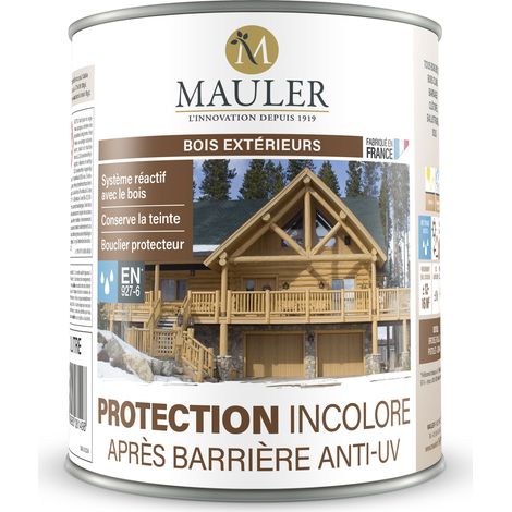 Bouclier protecteur bois verticaux - 1L Incolore - Norme NF EN 927-6 - Protection incolore après barrière anti UV Mauler