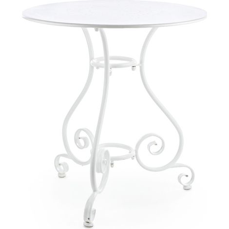 Tavolo Esterno Bianco Diametro 70 cm