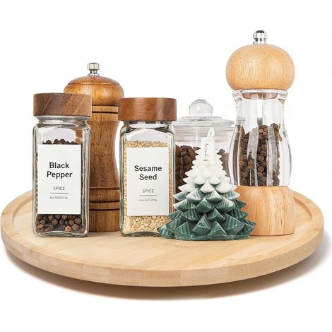 Round Rotating Serving Tray Acacia Wood 30 cm (1/5)
