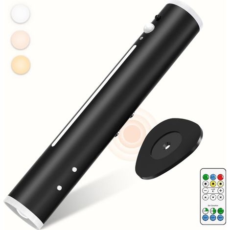Applique Murale Intérieure Sans Fil, Lampe Detecteur Mouvement Rechargeable LED Murale Dimmable,Magnetique Métal Télécommande, Appliques Murale Pile pour Chevet, Chambre, Couloir, Salon, Exterieur (1/5)