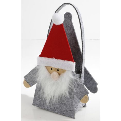 12 Stück Weihnachtliche Filz-Taschen SANTA 20x8x30cm Geschenkbeutel (1/5)