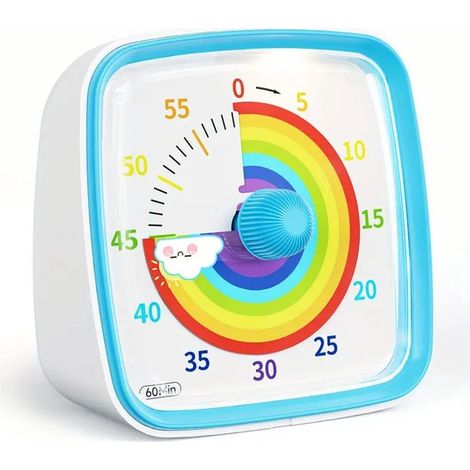 Minuteur visuel 60 minutes avec veilleuse, idéal pour cuisine, enfants, bureau et apprentissage (1/2)