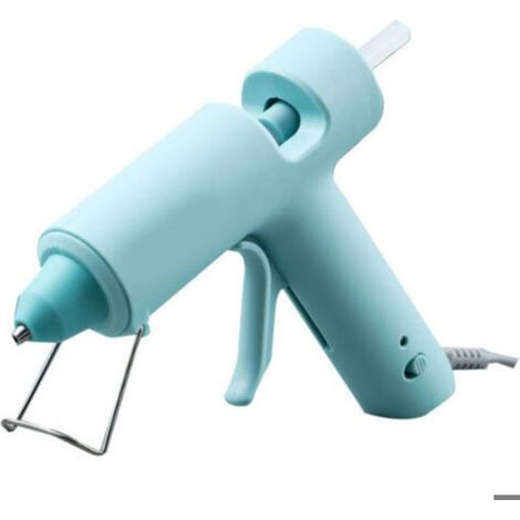 Mini hot melt glue dispenser DIY crafts ergonomic fast melting tool with 10 hot melt glue sticks for children blue (1/5)