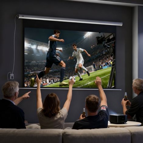 Écran de projection, format 16:9, 100 pouces, télécommande, moteur