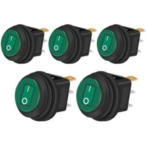 Interrupteur à bascule étanche 12 V 20 A avec LED, 5 unités, 3 broches, ON/OFF, pour voiture, camion, bateau et électroménager (1/5)