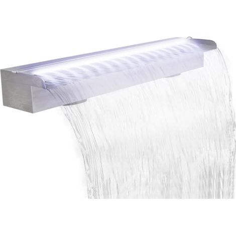 Lame d'eau rectangulaire à LED 90cm en acier inoxydable pour piscine (1/5)