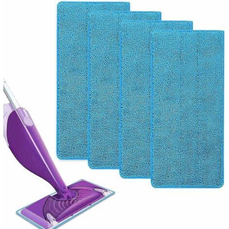 Reutilisable pour Swiffer WetJet Spray Balais Lavables en Microfibre pour le Nettoyage des Sols4 Remplacement Lingettes Gauzhini (Bleu (4pcs)) (1/5)