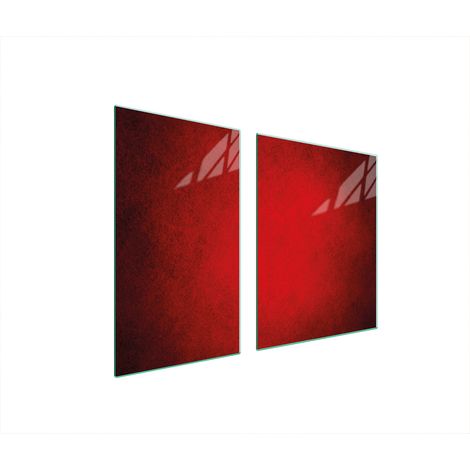 Assiette en verre et planche à découper 100x52 rouge (1/5)