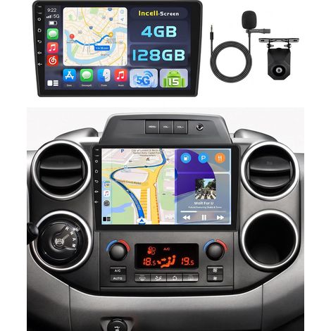 [4+128GB] Autoradio Android 15 pour Citroen Berlingo 2008-2017/ Peugeot Partner 2008-2019, Écran Incell 9 Pouces HD, CarPlay sans Fil (1/5)
