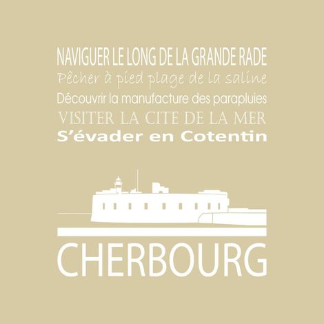 Tableau sur toile Cherbourg beige 30x30 cm - Impression sur Toile Murale Décorative - Image imprimée en HD sur Toile - Toile sur Châssis en Bois FSC - Fabriqué en France