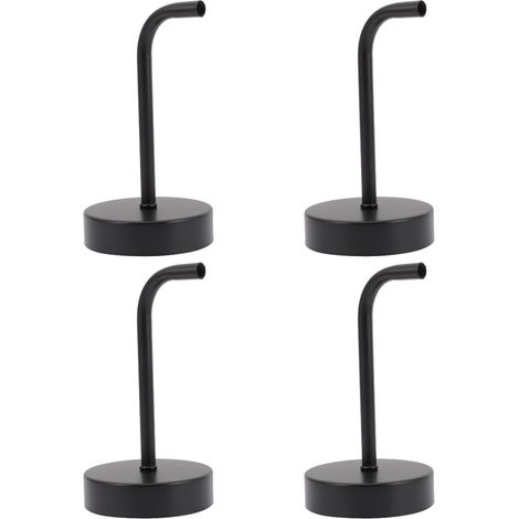 Support Applique Murale - 4 Socles - Métal Noir Robuste - Fixation Luminaire Lourd - Intérieur Salon Couloir - Montage Simple