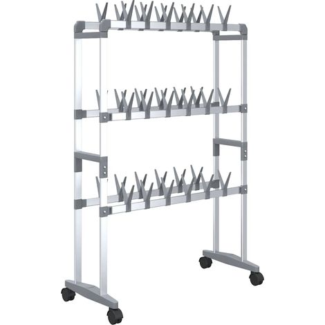 Schuhregal mit Rollen Silbern 66x27x100 cm vidaXL (1/5)