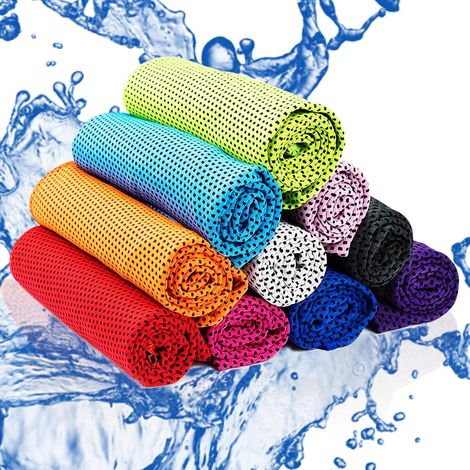 10PCS Serviette Sport, Cool Towel, Serviette de Refroidissement, Serviette rafraîchissante, pour Le Sport, la randonnée (1/5)