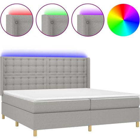 Maison Exclusive - Sommier à lattes de lit matelas LED Gris clair 200x200 cm Tissu (1/5)