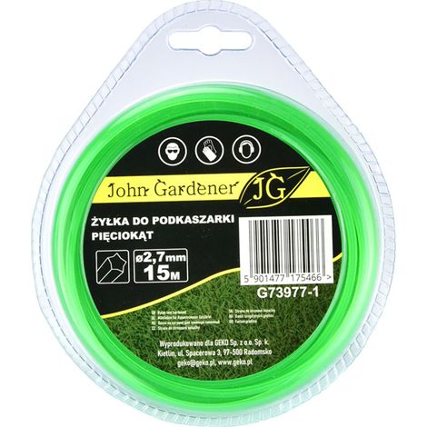 FILO PER DECESPUGLIATORE TAGLIAERBA SEZIONE 2,7mm PENTAGONALE 15m GEKO G73977-1