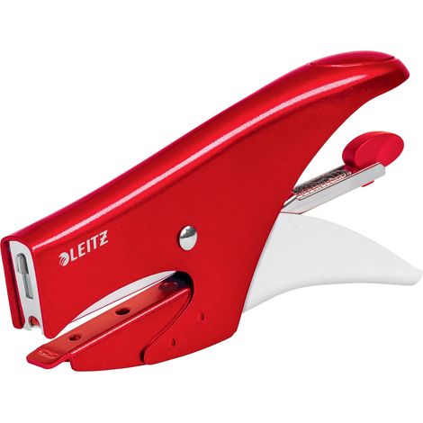 Agrafeuse de Bureau, Capacité 15 Feuilles, Design Ergonomique, Lot d'Agrafes N°8 Inclus, Coloris Rouge (55472026) (1/5)
