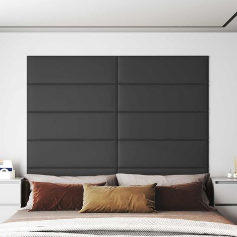 Testiera da Parete 12 pz 90 x 30 cm Grigio Tessuto vidaXL