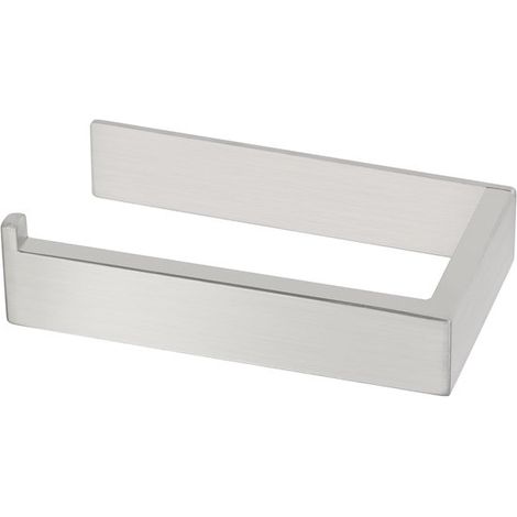 Portarrollos de papel higiénico - Organizador de baño - Autoadhesivo - 15 cm - Plata cepillada (1/5)