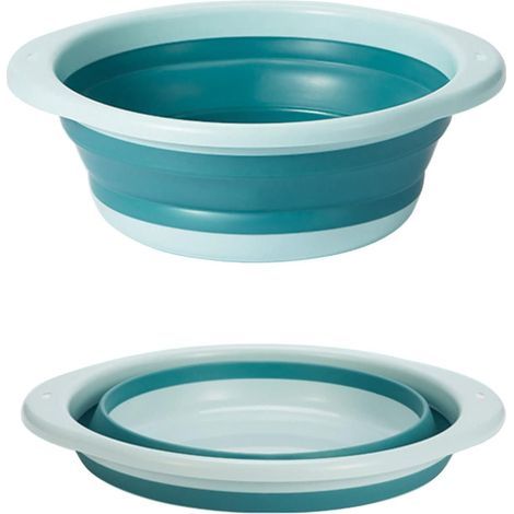 bassine Retractable, bassine Pliable, Bol à Vaisselle Rond Pliable Moyen Multifonctionnel, Bol Pliable Portable Peu encombrant pour Laver Les légumes, la Vaisselle, sous-vêtement (Bleu) (1/4)