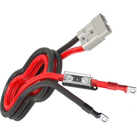 Connecteur 6AWG Fusionné 50A Fiche Batterie Connexions à Œillet pour Batterie, Solaire, Onduleur, Camping-cars (Œillets de Batterie M6-6mm) (1/5)