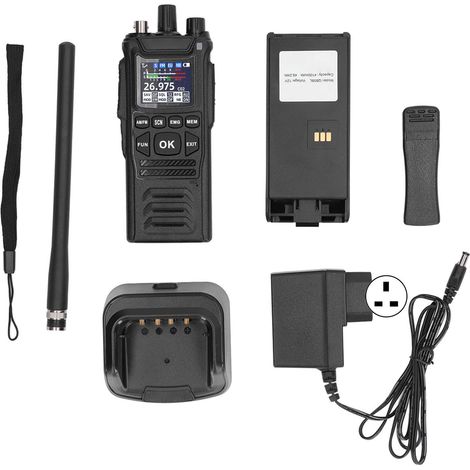Talkie-walkie marine portatif radio CB AM FM émetteur-récepteur avec station de charge prise UK (1/5)