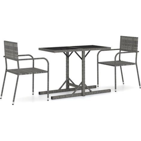 Maison Exclusive - Set Mobili da Pranzo per Giardino 3 pz Grigio