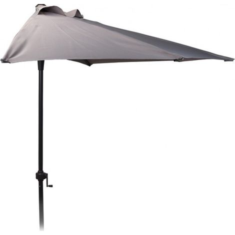 GreenGarden® Balkon Sonnenschirm 250 cm halbrund hellgrau"-"179032602