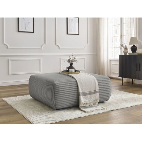 BOBOCHIC - Pouf LUCIEN gros côtelé doux   Gris foncé (1/5)