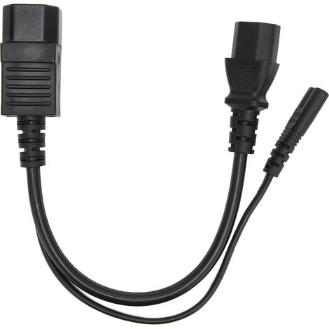 Câble d'alimentation IEC320 C14 mâle vers C13/C7 femelle étanche pour projecteurs, 32cm, 100-250V (1/5)