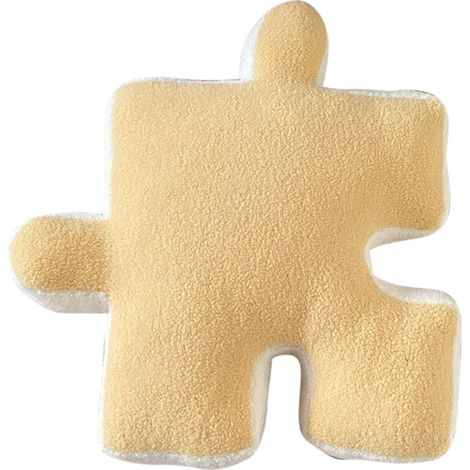 Dekoratives Samtkissen, superweiches Kissen in Puzzleform, für Sofa, Bett, Fenster, Wohnaccessoires, Gelb (1/5)
