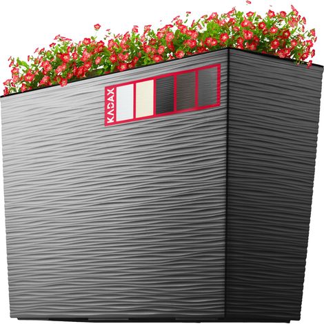 Pot de Fleurs, Design Durable, Système d'Irrigation Intégré, Gris Clair (1/2)