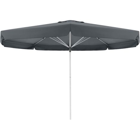 Doppler Sonnenschirm / Großschirm "Telestar 500", Ø 500 cm, mit Volant, mit Windventil, anthrazit, Bezug 100% Polyester, Gestell aus Aluminium, 25 kg (1/5)