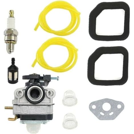 EasyByMall Kit de tuyau de filtre à air de carburateur compatible avec débroussailleuse Ryobi RLT254CDSO RLT254CSEON RBC254SESO RLT254SDSO RPP254JO (1/5)