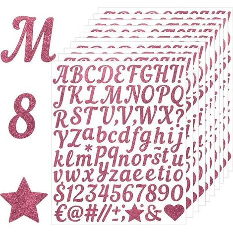 12 fogli di adesivi con lettere,adesivi con nomi dell'alfabeto,adesivi con lettere dell'alfabeto,adesivi per valigie,biglietti d'auguri,argento (1/5)