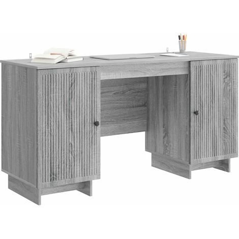 Maison Exclusive - Schreibtisch Grau Sonoma Holzwerkstoff 142,5 x