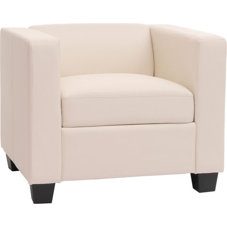 Sessel Loungesessel Lille Kunstleder, weiß