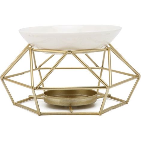 Brûleur d'huiles essentielles - Kequ - fer et céramique - base séparée pour nettoyage - chauffe-bougie intérieur (1/4)