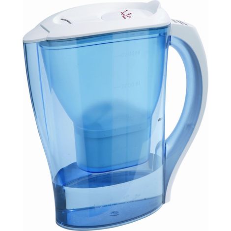 Jarra filtrante Jata JH01 de 2,5 l con filtro iónico reduce el cloro, la cal y las impurezas indicador de cambio de filtro ap (1/3)