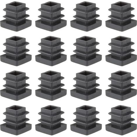 Lot de 16 bouchons lamellaires - Capuchons de protection - Plastique - Carré - 15 x 15 mm (1/4)