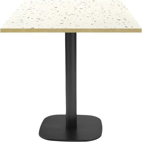 Table 70 x 70 cm - modèle Round terrazzo cassata chants laiton