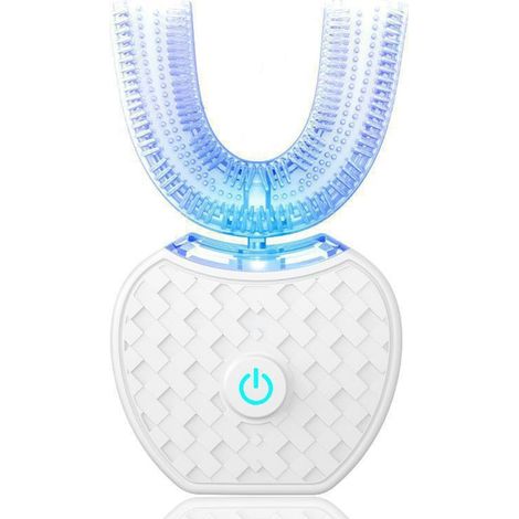 Brosse à dents électrique QttvbTna, en forme de U, modes blanchiment et massage, blanche, pour adultes (1/5)