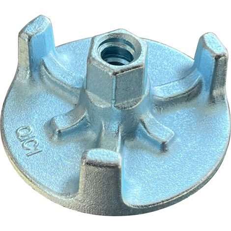 Moncoffrage – Ecrou cylindrique 3 ailettes en acier forgé – Base 110 mm – Pour tiges de coffrage ø 17 mm – Fixation rapide et sécurisée