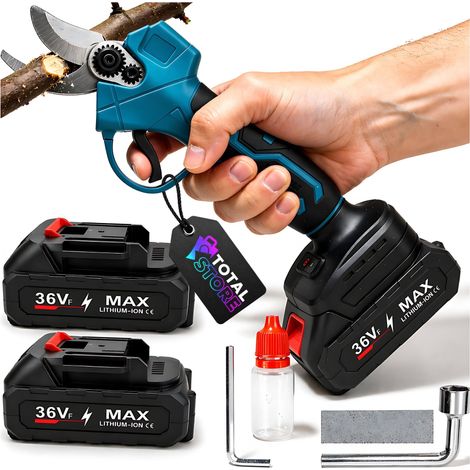 TIJERA DE PODAR EL脡CTRICA DE JARD脥N A BATER脥A + 2 BATER脥AS DE 48 V (1/5)