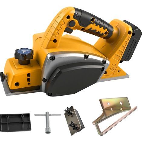 Raboteuse à main sans fil pour batterie Dewalt 18 V 20 V, rabot électrique sans balais 15 000 tr/min, largeur de coupe de 82 mm, profondeur de coupe de 0 à 2 mm, rabot électrique pour le travail du (1/5)