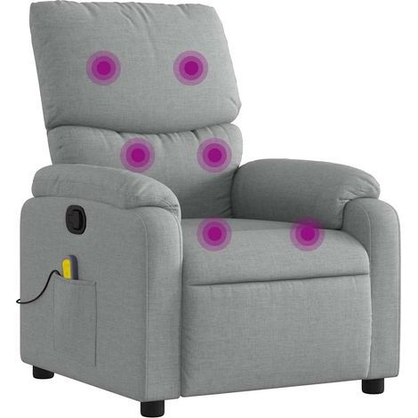 Maison Exclusive - Massagesessel Hellgrau Stoff