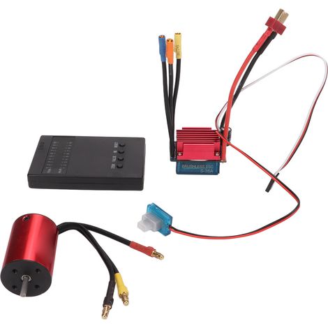 Moteur brushless 3800KV, variateur S35A et carte de programmation inclus. Kit brushless haute puissance pour voitures RC 1/14 et 1/16. (1/5)