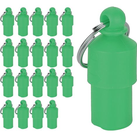 20 étiquettes anti-perte pour animaux de compagnie (chien/chat) avec nom et adresse, à ranger dans un tube cylindrique ou un pendentif pour collier (vert) (1/5)